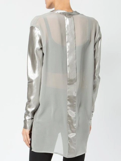 Shop Ilaria Nistri V-neck Button Blouse - Grey