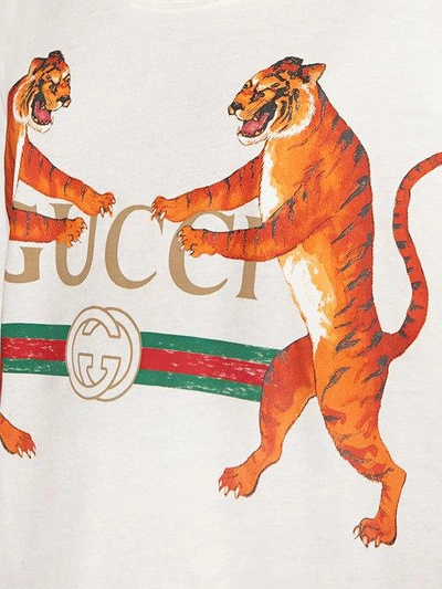 Shop Gucci Logo With Tigers T-shirt - White