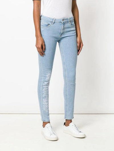 Shop Off-white Distressed Detail Jeans In Blue