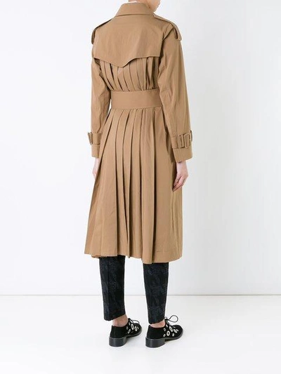 Shop Muveil Belted Trench Coat In Brown