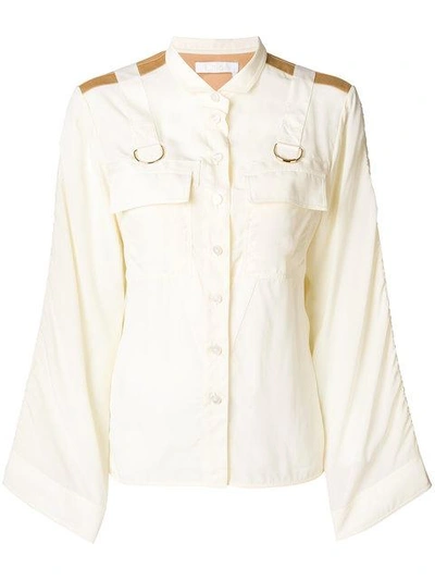 Shop Chloé Military Buckled Shirt In Neutrals