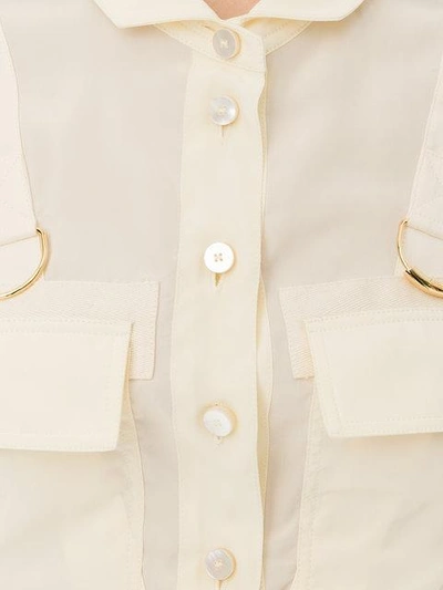 Shop Chloé Military Buckled Shirt In Neutrals