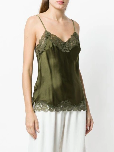 Shop Gold Hawk Lace Trim Cami Top In Green