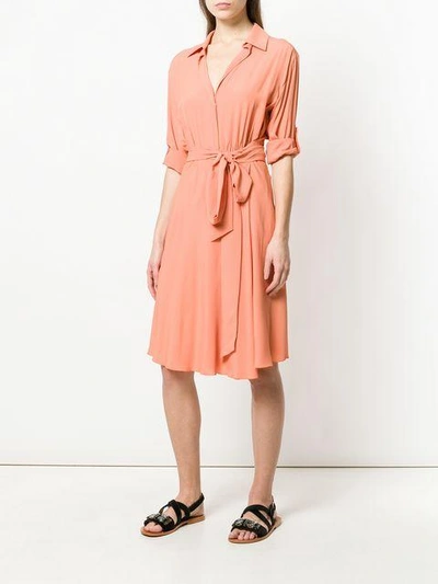 Shop Les Copains Tie Waist Shirt Dress