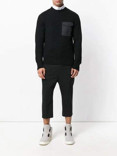 Rick Owens Black Cropped Cargo Trousers | ModeSens