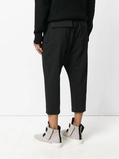 Shop Rick Owens Cropped Trousers In 09 Black
