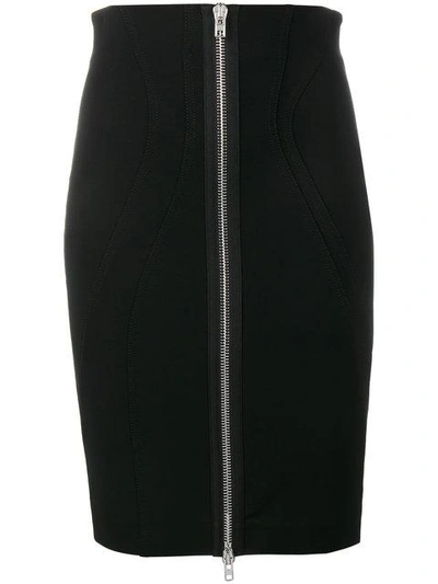 Shop Givenchy Zipped Bodycon Skirt - Black