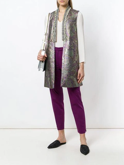 Shop Etro Metallic Jacquard Embellished Waistcoat