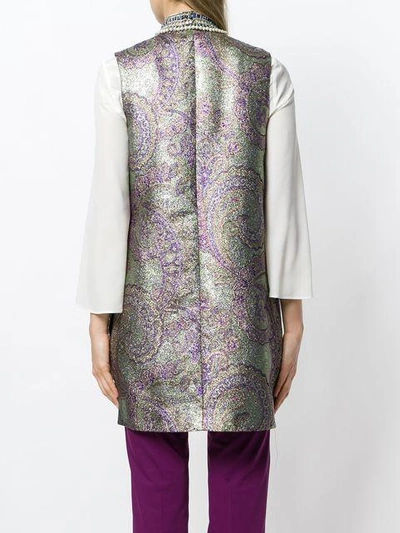 Shop Etro Metallic Jacquard Embellished Waistcoat