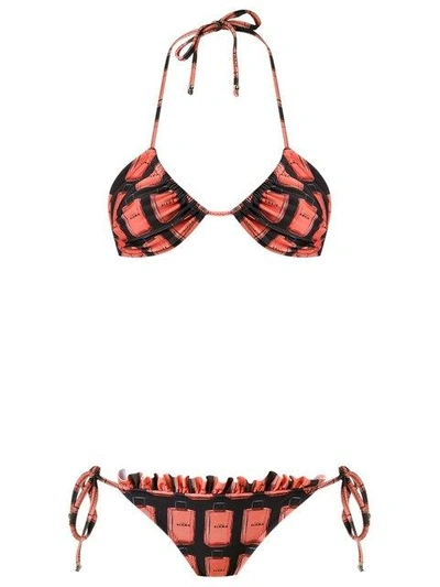 Shop Amir Slama Printed Triangle Bikini Set