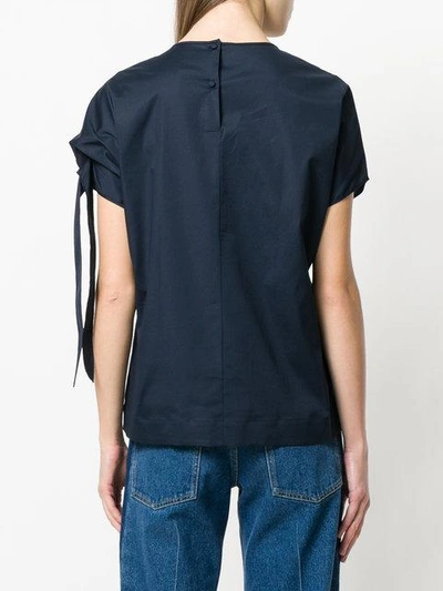 Shop Fay Tied Sleeve T In Blue
