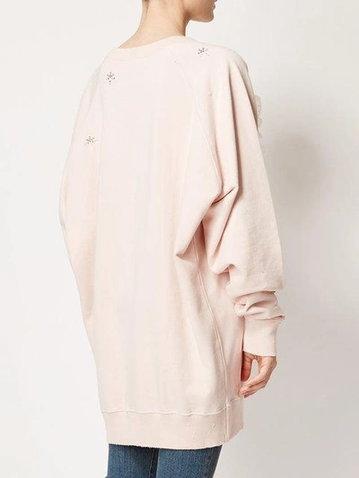 Shop Faith Connexion Ruffled Applique Sweatshirt In Pink