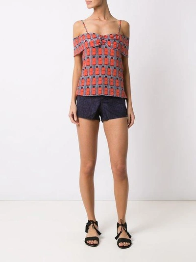 Shop Amir Slama Denim Shorts In Blue