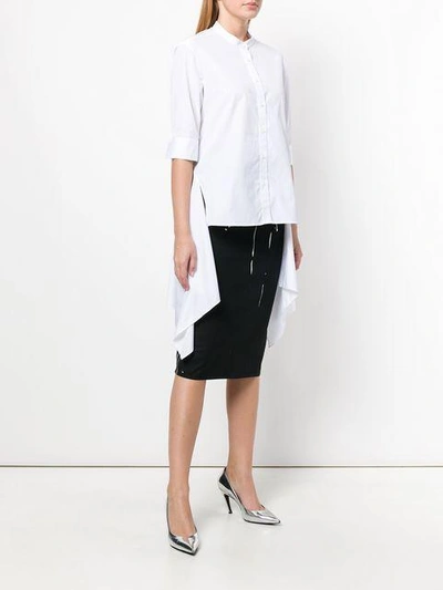 Shop Neil Barrett Asymmetric Hem Short Sleeve Shirt