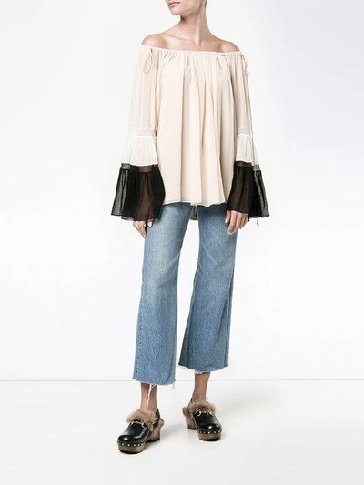 Shop Chloé Draped Off In Pink & Purple