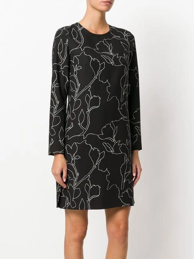 Shop Carven Embroidered Shift Dress - Black