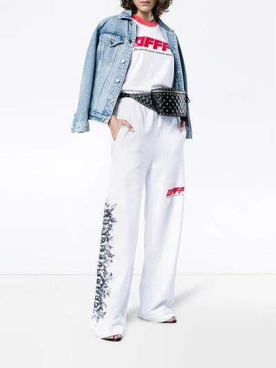 Shop Off-white Woman Motif Track Trousers In White