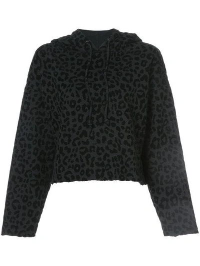 Shop Rta Leopard Print Hoodie In Black