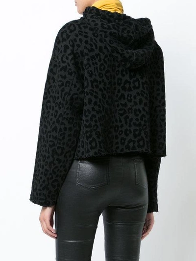 Shop Rta Leopard Print Hoodie In Black