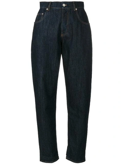 Shop Miu Miu Tapered Boyfriend Jeans - Blue