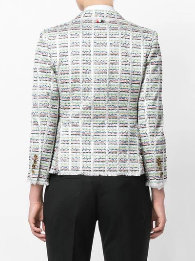 Shop Thom Browne Checkered Tweed Jacket - Multicolour