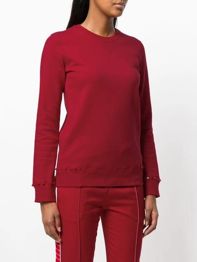 Shop Valentino Rockstud Sweatshirt In Red
