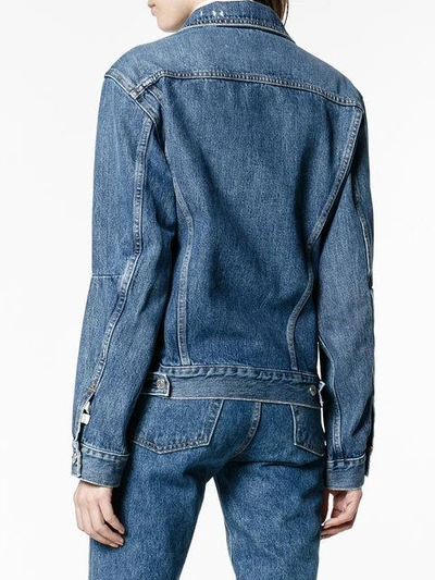 Shop Proenza Schouler Pswl Denim Drawstring Jacket In Blue