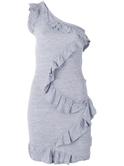 Shop Dsquared2 One-shoulder Ruffle Dress - Grey