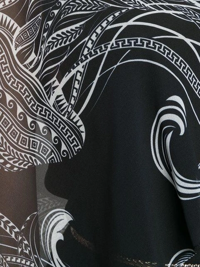 Shop Versace Collection Printed Drape Dress - Black