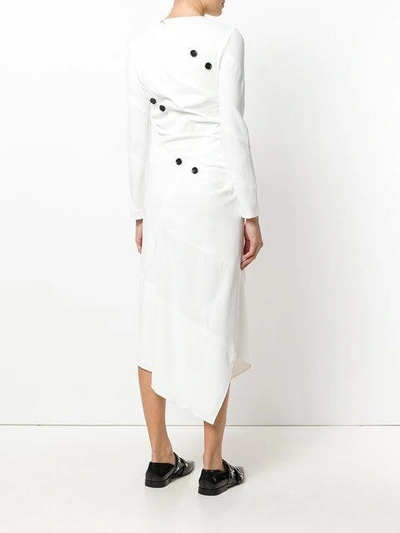 Shop Proenza Schouler Spiral Asymmetric Midi Dress In White
