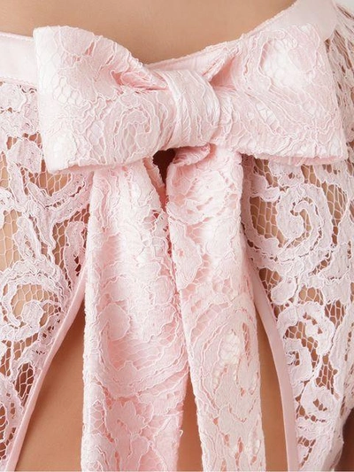 Shop Martha Medeiros Flared Lace Dress - Pink