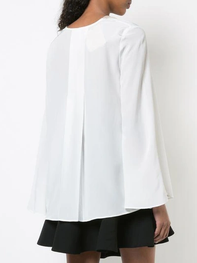 Zeus + Dione Striped Contrast Trim Blouse In Ivry