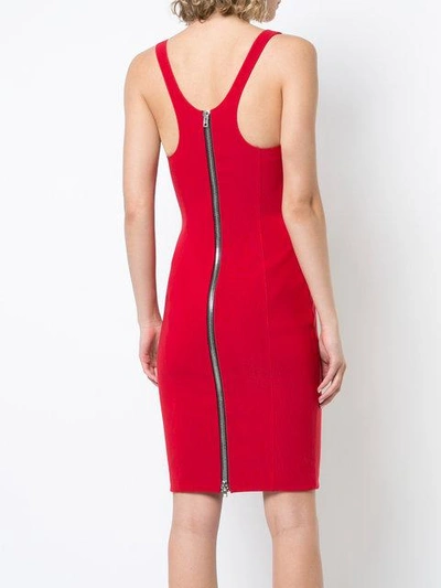 Shop Alexander Wang Fitted Silhouette Dress In Red