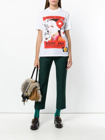 Shop Prada Poster Girl Print T-shirt - White