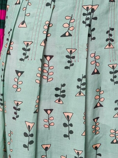 Shop Marni Novelty Print Pleated Skirt In Green