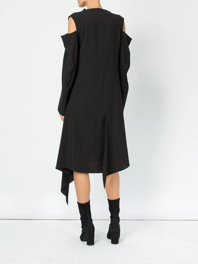 Shop Litkovskaya Drapiertes Schulterkleid Aus Wolle In Black