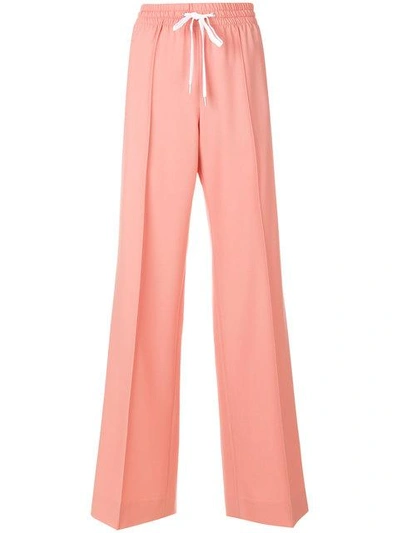 Shop Miu Miu Drawstring Trousers In Pink