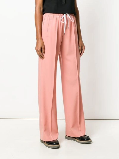 Miu Miu Stretch Wool Wide Pants In Pink
