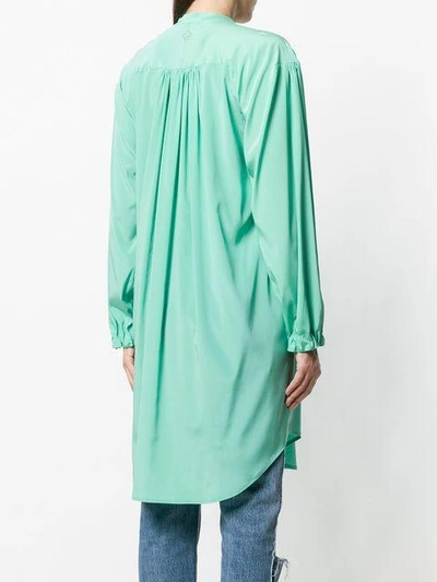 Shop A.f.vandevorst Oversized Mandarin Collar Shirt In Green