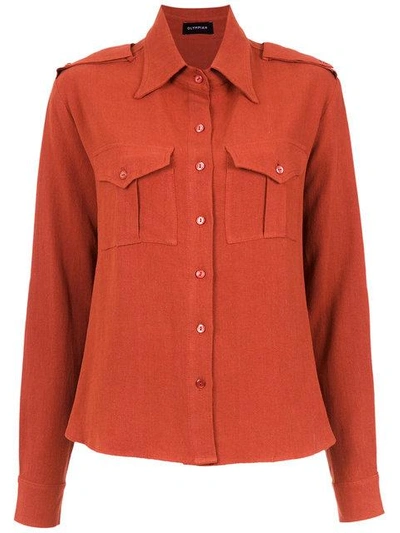 Shop Olympiah Inca Martingale Detailed Shirt In Red