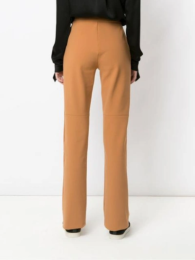 Shop Gloria Coelho High Rise Straight-fit Trousers In Brown
