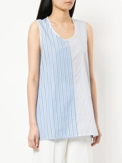 Shop Victoria Victoria Beckham Sleeveless Half Vest Top - Blue