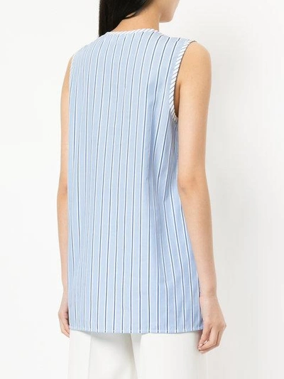 Shop Victoria Victoria Beckham Sleeveless Half Vest Top - Blue