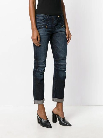 Shop Balmain Classic Cropped Jeans In Blue