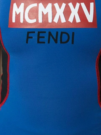 Shop Fendi Printed Tank Top - Blue