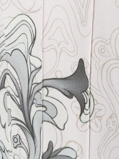 Prada Liberty Printed Sablè Pants W/ Fringe In F062n Cipria Silver
