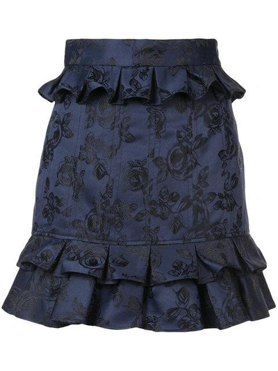 Shop C/meo Collective C/meo Ruffled Floral Skirt - Blue