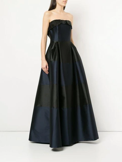 long strapless gown