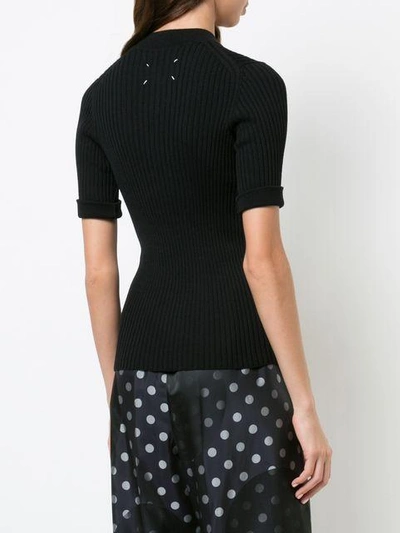 Shop Maison Margiela Slim Fit Turtleneck Sweater - Black