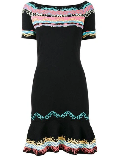 Shop Peter Pilotto Knitted Jacquard Mini Dress In Black